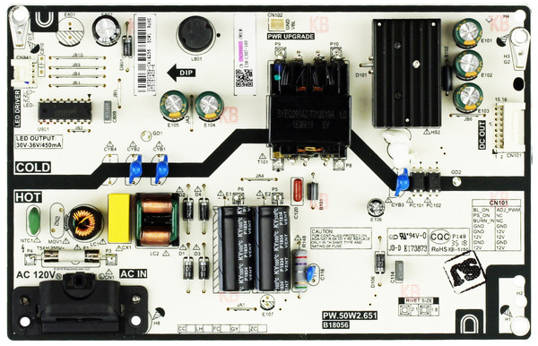 Toshiba 1T92000003I Power Supply Board/LED Driver