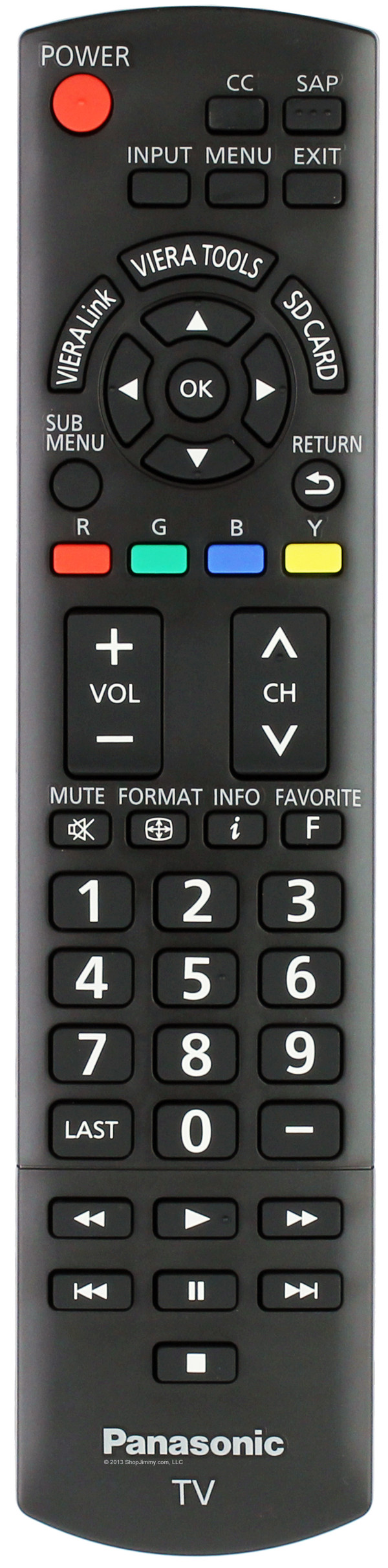 Panasonic N2QAYB000321 Remote Control