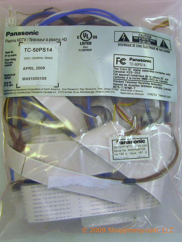 Panasonic TC-50PS14 Cable Kit