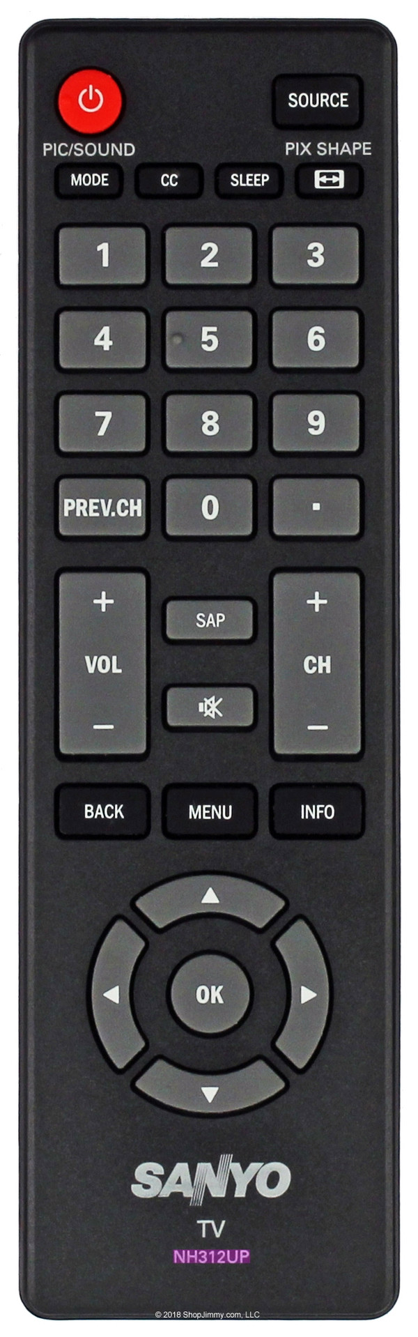 Sanyo NH312UP Remote Control-Open Bag