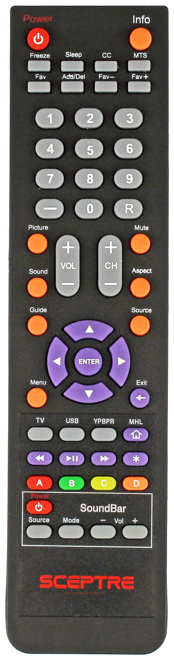 Sceptre Remote Control Version 2----NEW