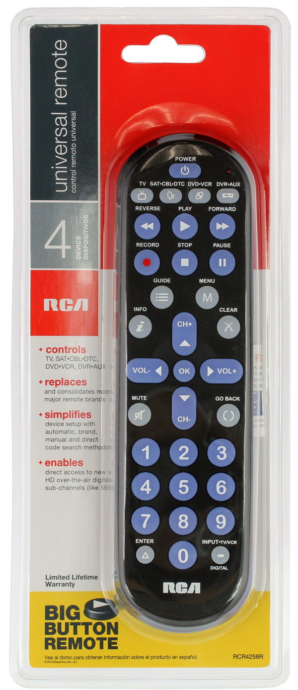 RCA RCR4258R 4-Device Universal Remote