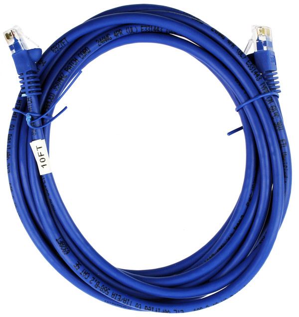 Quiktron 570-110-010 10ft Value Series Cat5E Booted Patch Cord - Blue