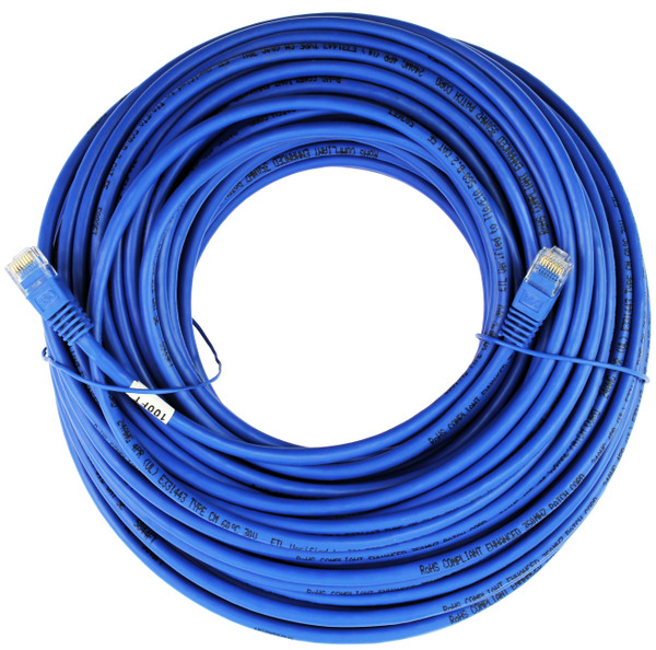 Quiktron 570-110-100 100ft Value Series Cat5E Booted Patch Cord - Blue