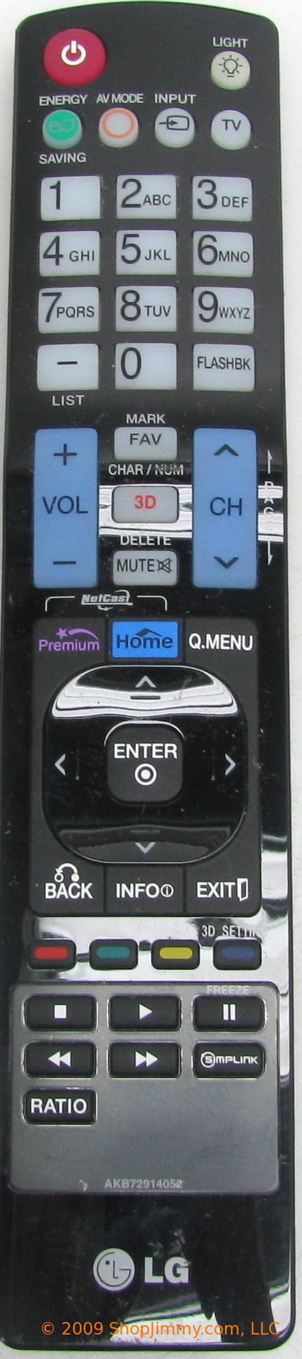 LG AKB72914052 Remote Control
