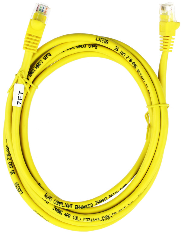 Quiktron 570-115-007 7ft Value Series Cat5E Booted Patch Cord - Yellow