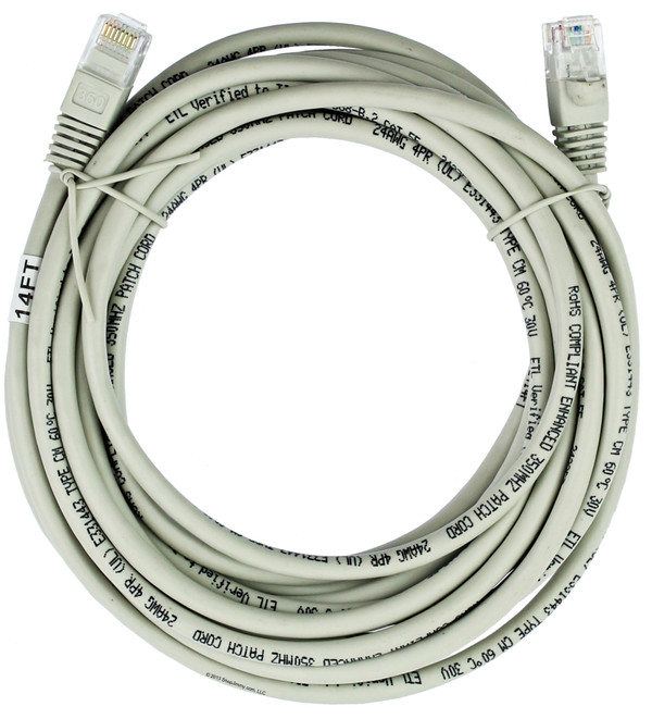 Quiktron 570-100-014 14ft Value Series Cat5E Booted Patch Cord - Gray