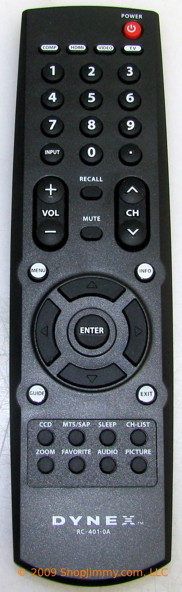 Dynex 6010400101 (RC-401-0A) Remote Control