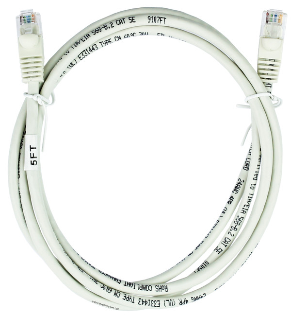 Quiktron 570-125-005 5ft Value Series Cat5E Booted Patch Cord - White