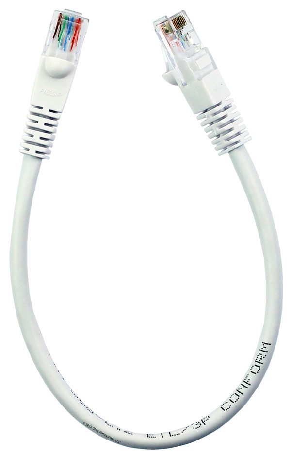 Quiktron 570-125-001 1ft Value Series Cat5E Booted Patch Cord - White