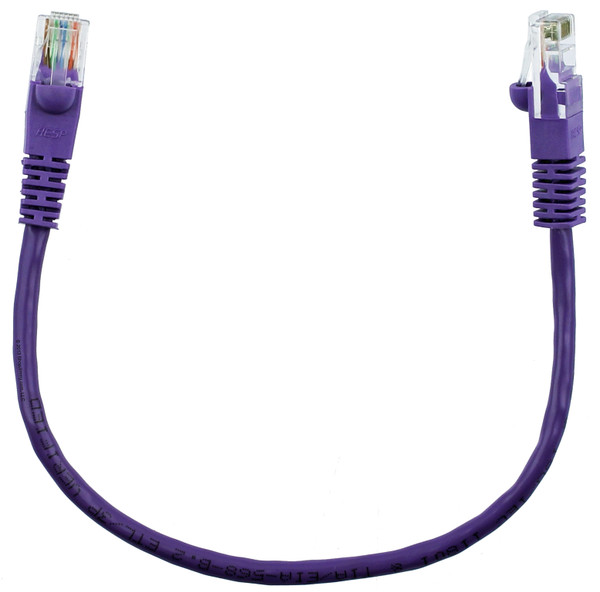 Quiktron 570-145-001 1ft Value Series Cat5E Booted Patch Cord - Purple