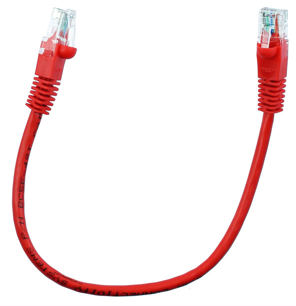Quiktron 570-130-001 1ft Value Series Cat5E Booted Patch Cord - Red