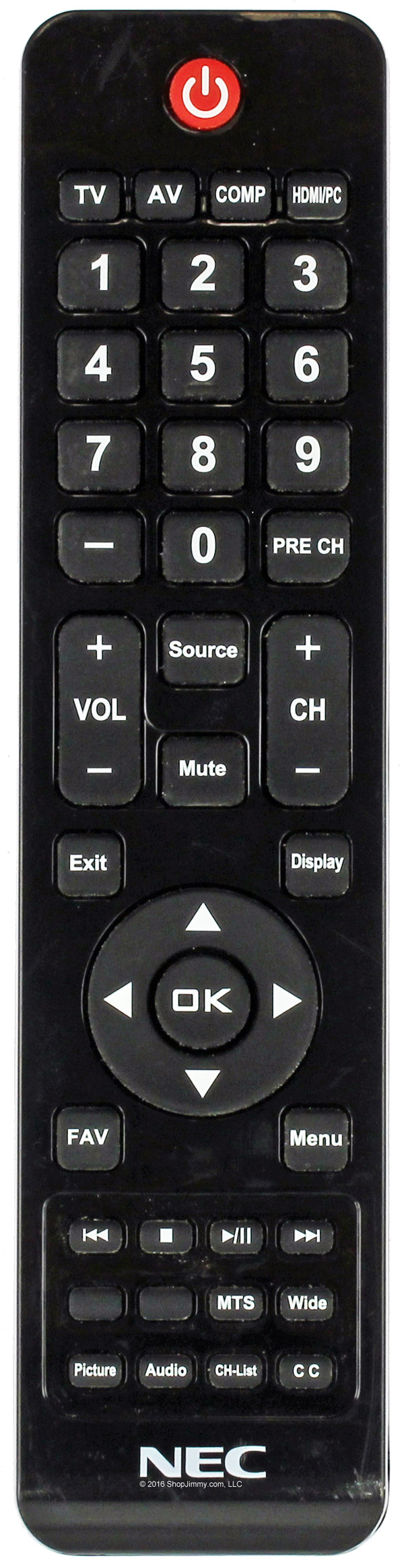 NEC 398GR10BENE00C Remote Control - Open Bag