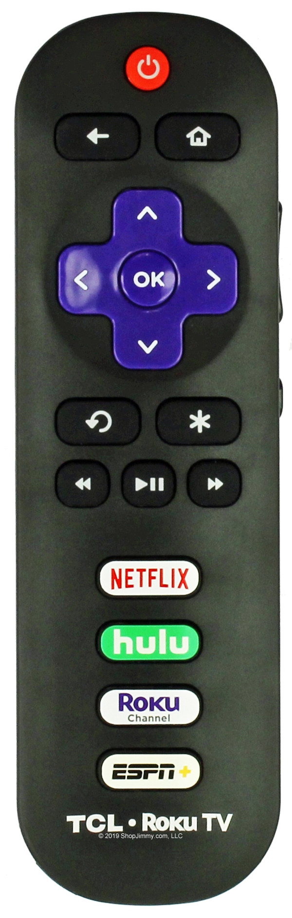 TCL 06-IRPT20-MRC280J Roku Remote Control w/ Netflix hulu ESPN+--Open Bag