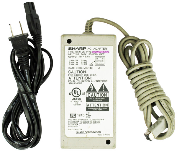 Sharp UADP0243CEPZ AC Adapter and Power Cord