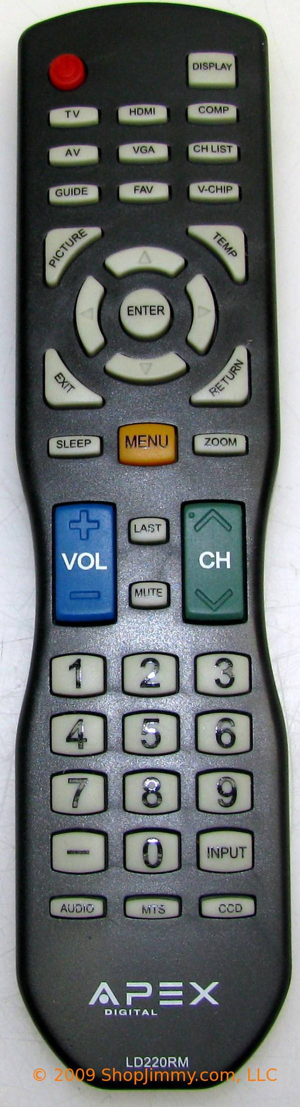 Apex LD220RM Remote Control