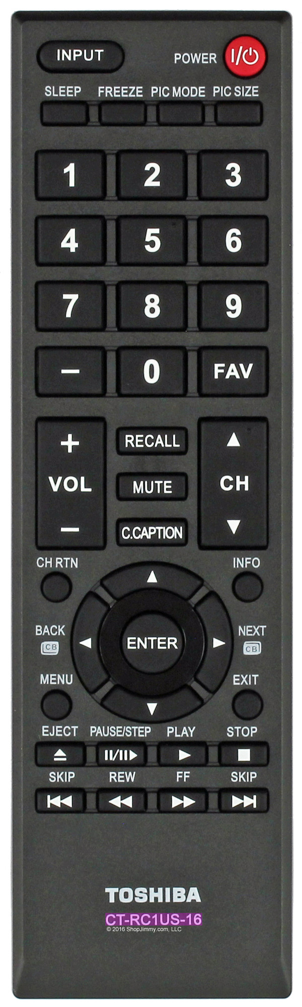 Toshiba PK11V02220I(CT-RC1US-16) Remote Control-Open Bag