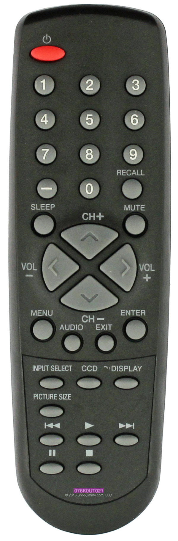 Sansui 076K0UT021 Remote Control