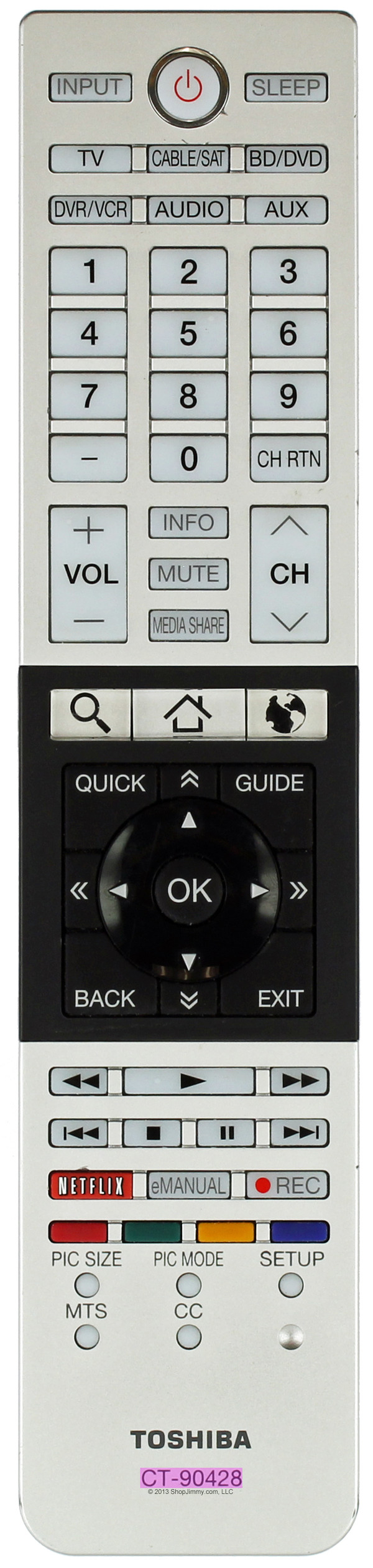 Toshiba 75033412 Remote Control