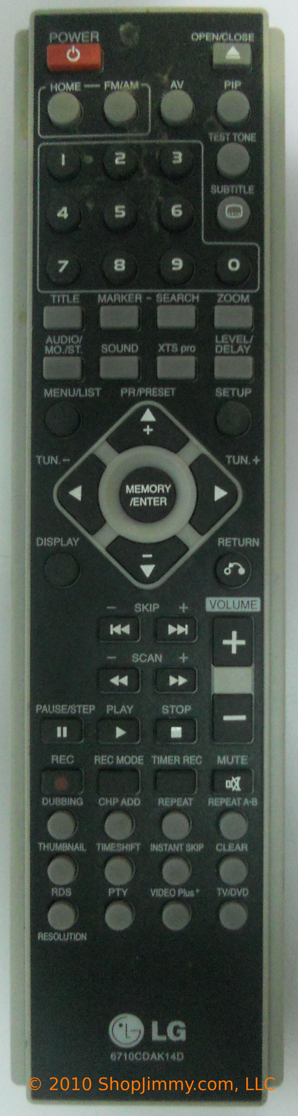 LG 6710CDAK14D Remote Control