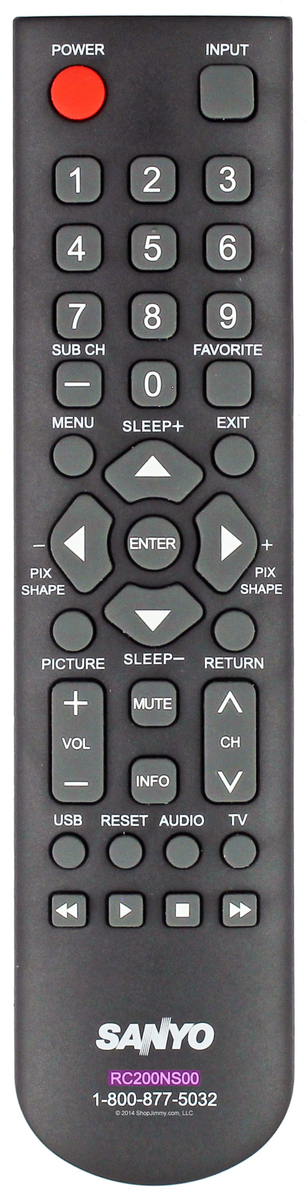 Sanyo RC200NS00 Remote Control - Used