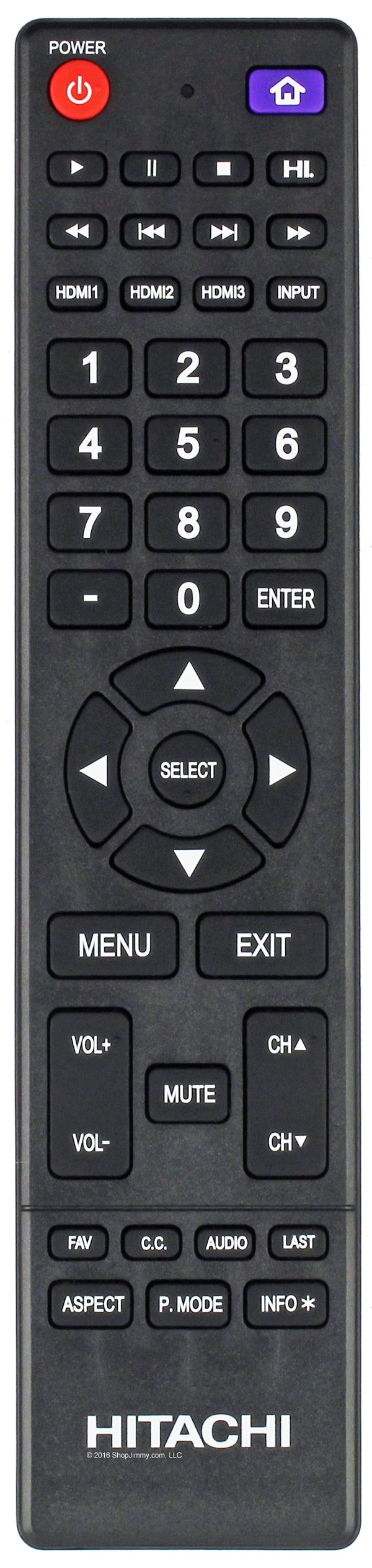 Hitachi 850125633 Remote Control-New