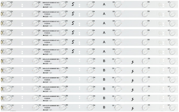 Polaroid MKN-DLED-500M8-A07-A01/MKN-DLED500M8-B07-B01 LED Backlight Strips (12) NEW