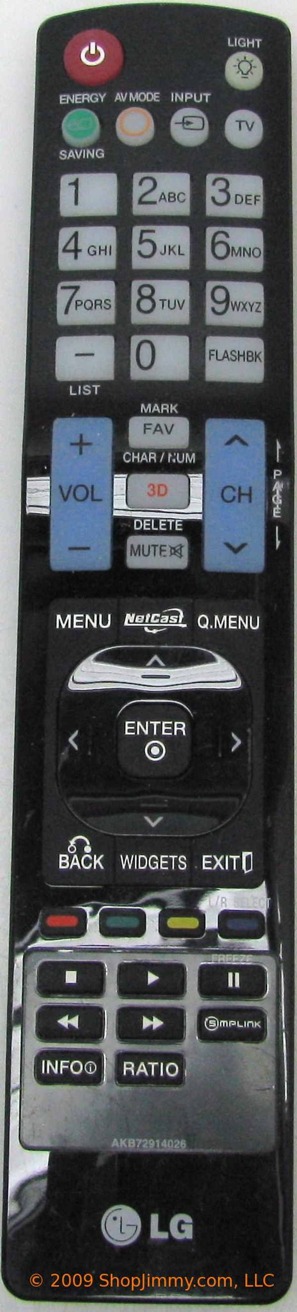 LG AKB72914026 Remote Control