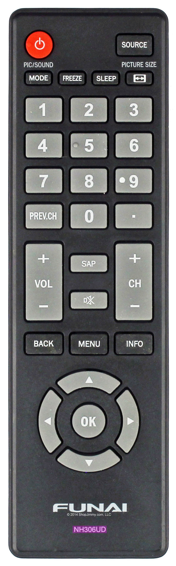 Funai NH306UD Remote Control