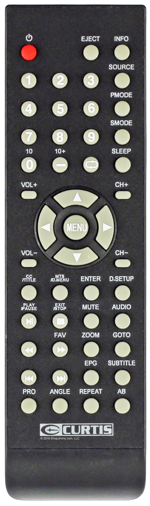 Curtis LEDVD2480B TV/DVD Combo Remote Control