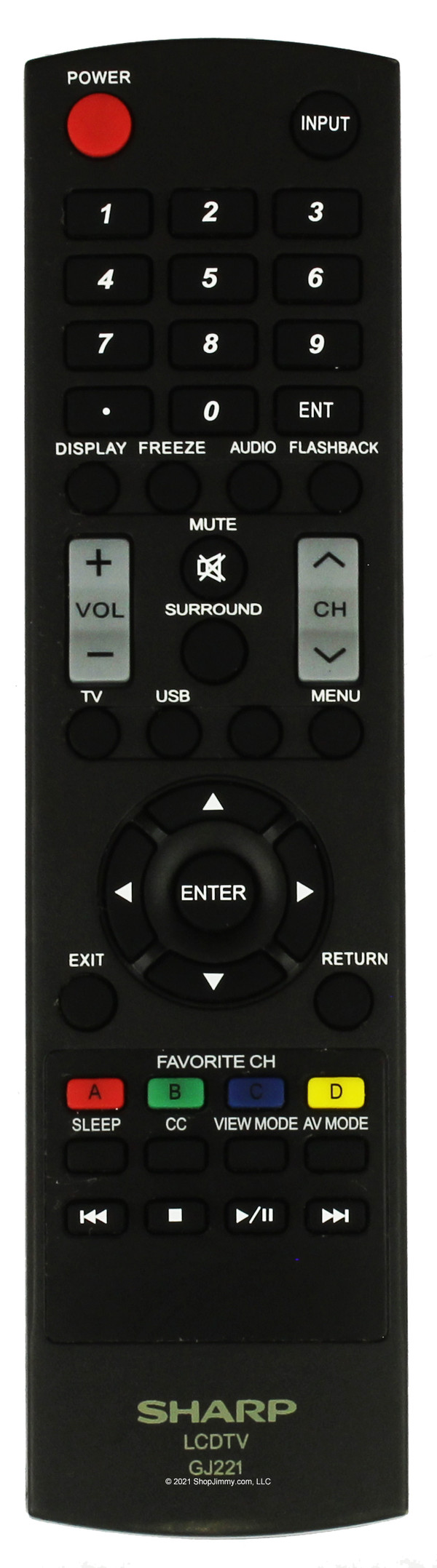 Sharp 9JY640147040000R (GJ221) Remote Control