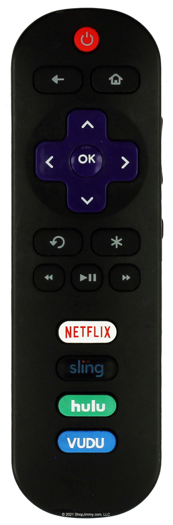 Replacement TCL RC280 Roku Remote Control w/ Netflix Sling Hulu Vudu -- Open Bag