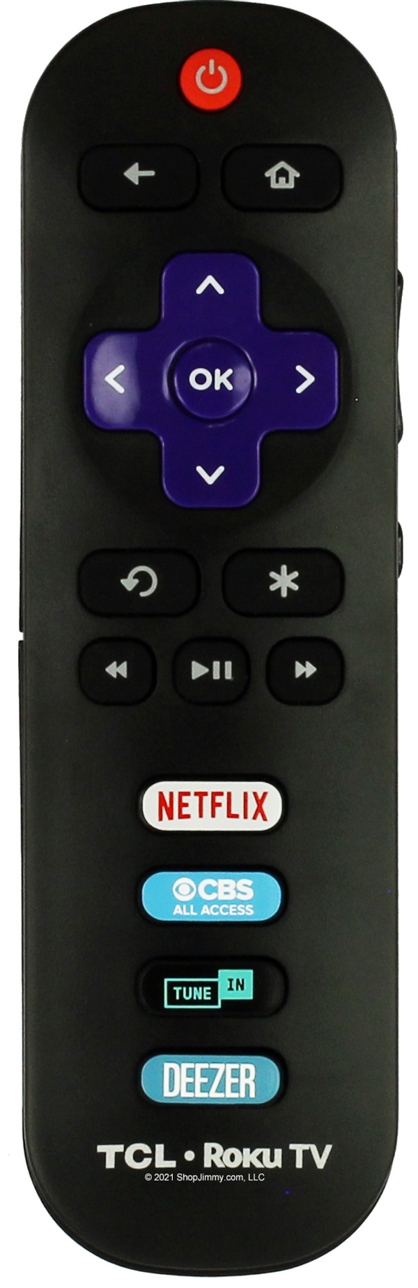 TCL RC280 Roku Remote Control w/ Netflix, CBS, Tunein, Deezer -- Open Bag