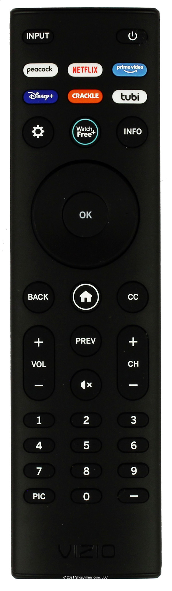 Vizio XRT140V3L Peacock Netflix Prime Video Disney+ Crackle Remote Control--Open