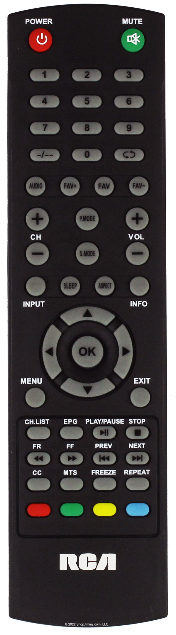 RCA Remote Control for RLED6090 RTU4002 RTU6549-C RTU5540-B RLDED4016A-H RTU4300