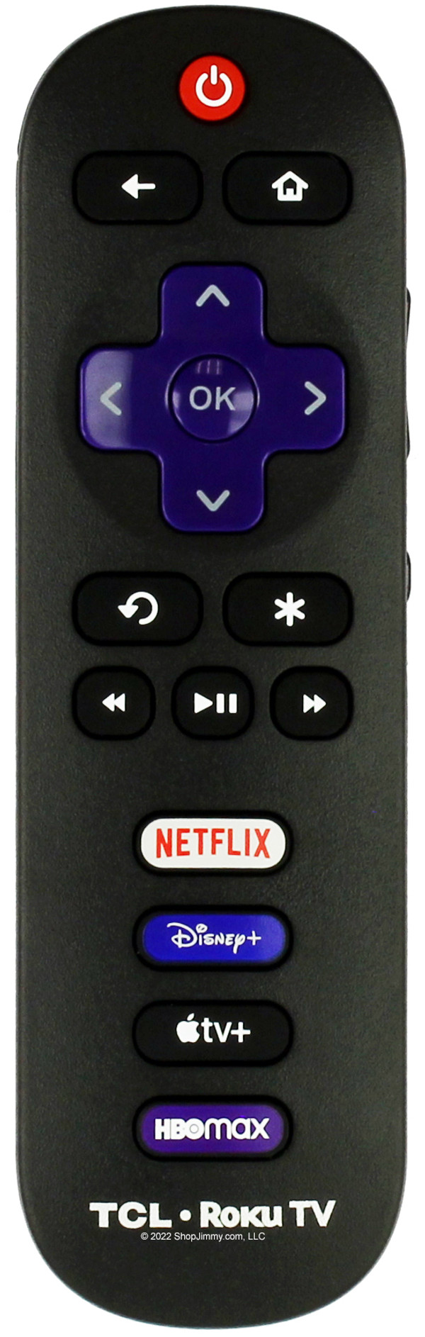 TCL 21001-000071 Remote Control w/ Netflix Disney+ AppleTV HBO Max--NEW
