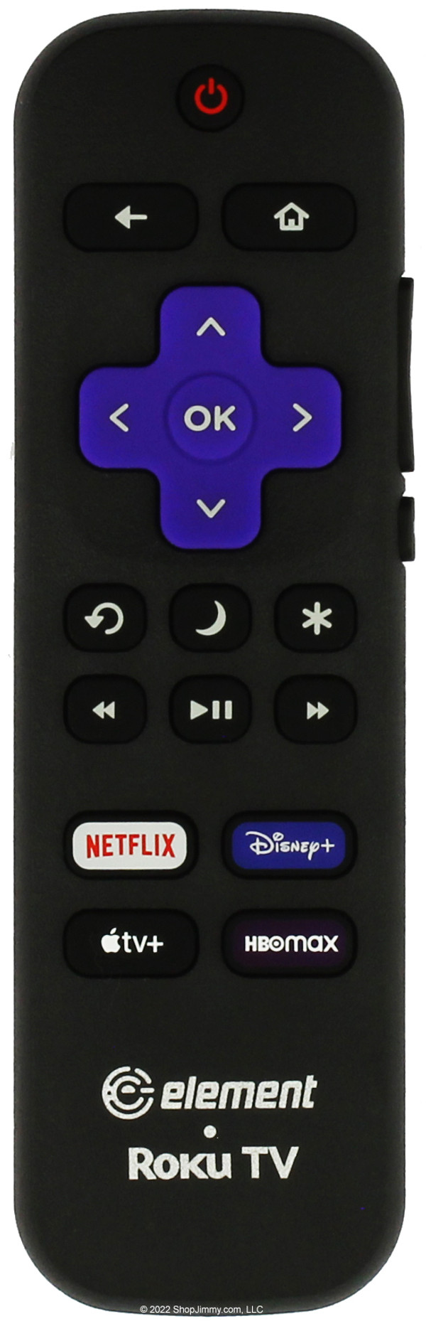 Element 3226001216 Roku TV Remote Control Netflix Disney Apple HBOMax-- Open Bag