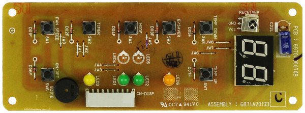 LG Dehumidifier 6871A20193C Display Board