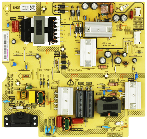 Toshiba 1T920000900 FSP164-2FS01 Power Supply Board 55LF621U21