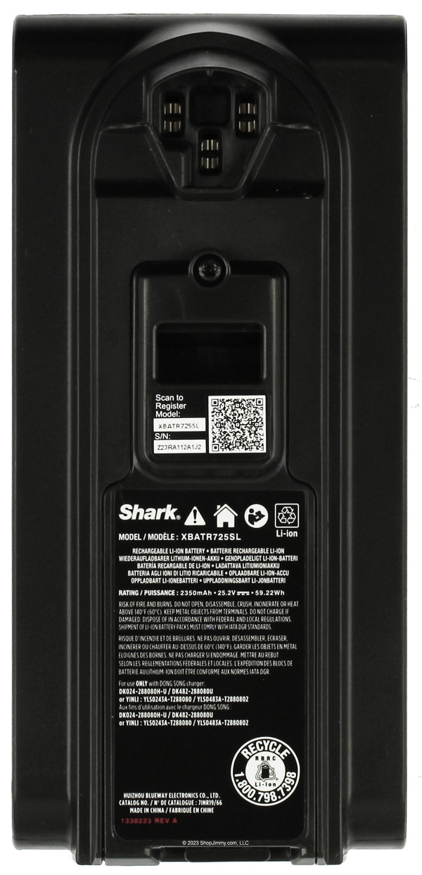 Shark XBATR725SL Removable Lithium-Ion Battery Vertex IZ840H IZ862H UZ865H
