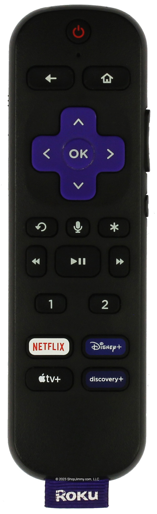 Roku 3226001304 Remote Control Netflix, Disney, Apple, Discovery -- Open Bag