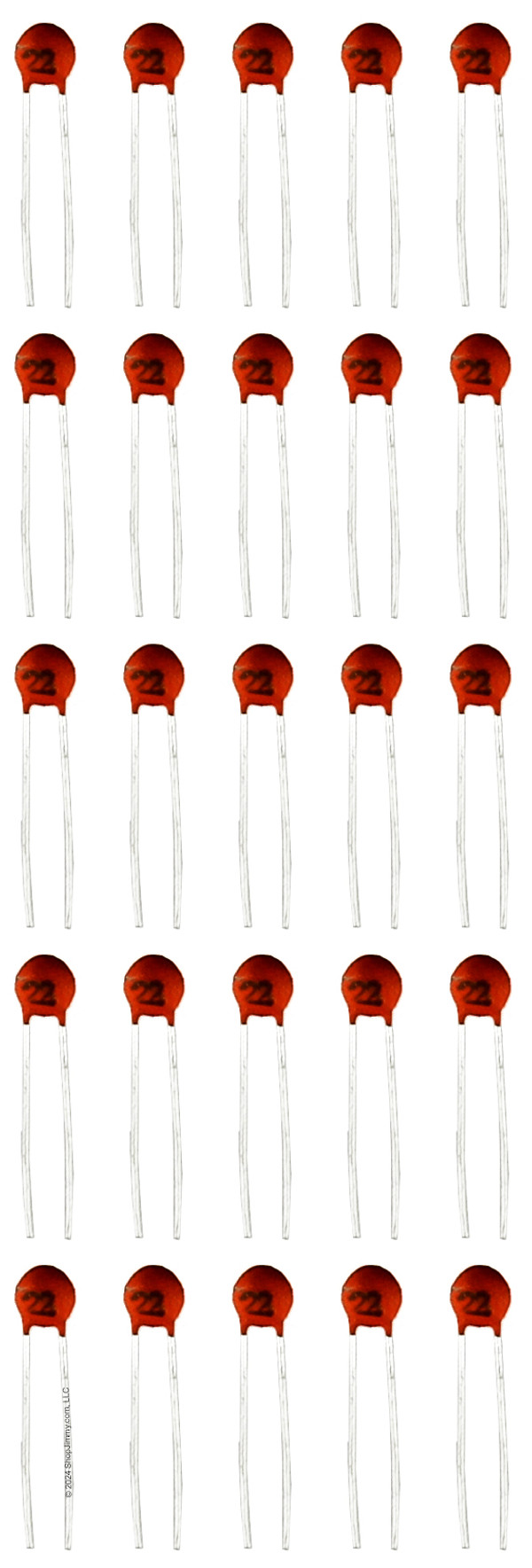 Lot of 25 50PT22 22pf @ 50V Ceramic Capacitor