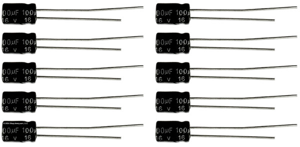 Lot of 10 16UT100 100uf @ 16V Hi Temp Radial Capacitor