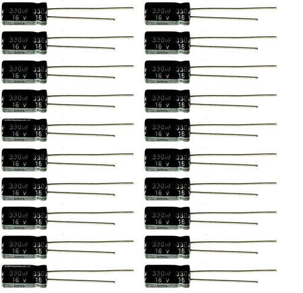 Lot of 20 16UT330 330uf @ 16V Hi Temp Radial Capacitor