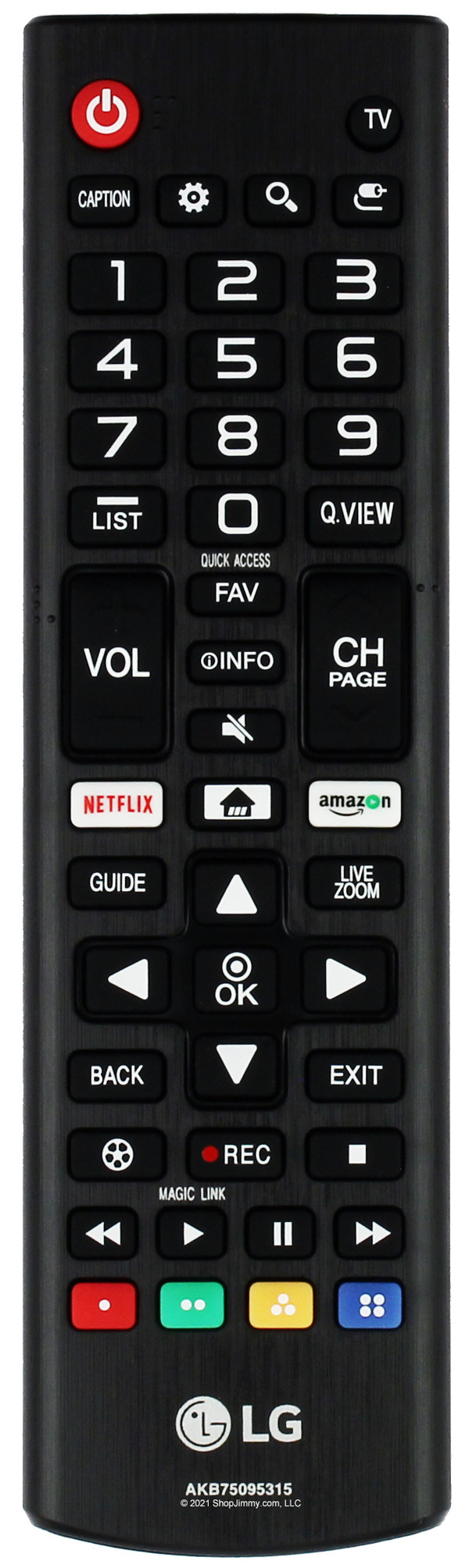 LG AKB75095315 Remote Control - Open Bag OEM FACTORY ORIGINAL