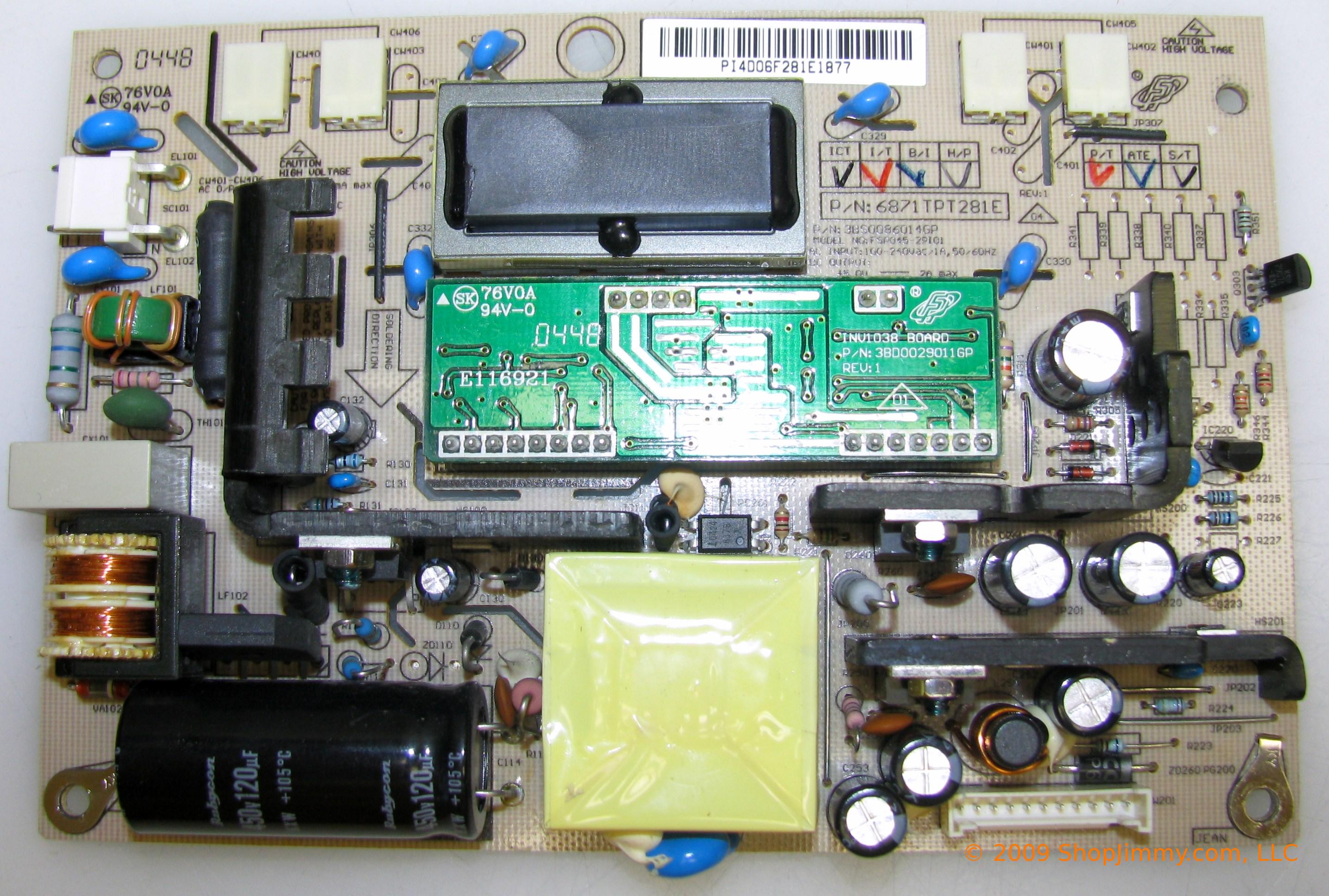 LG 6871TPT281E (3BS0086014GP, FSP045-2PI01) Power Supply / Backlight  Inverter