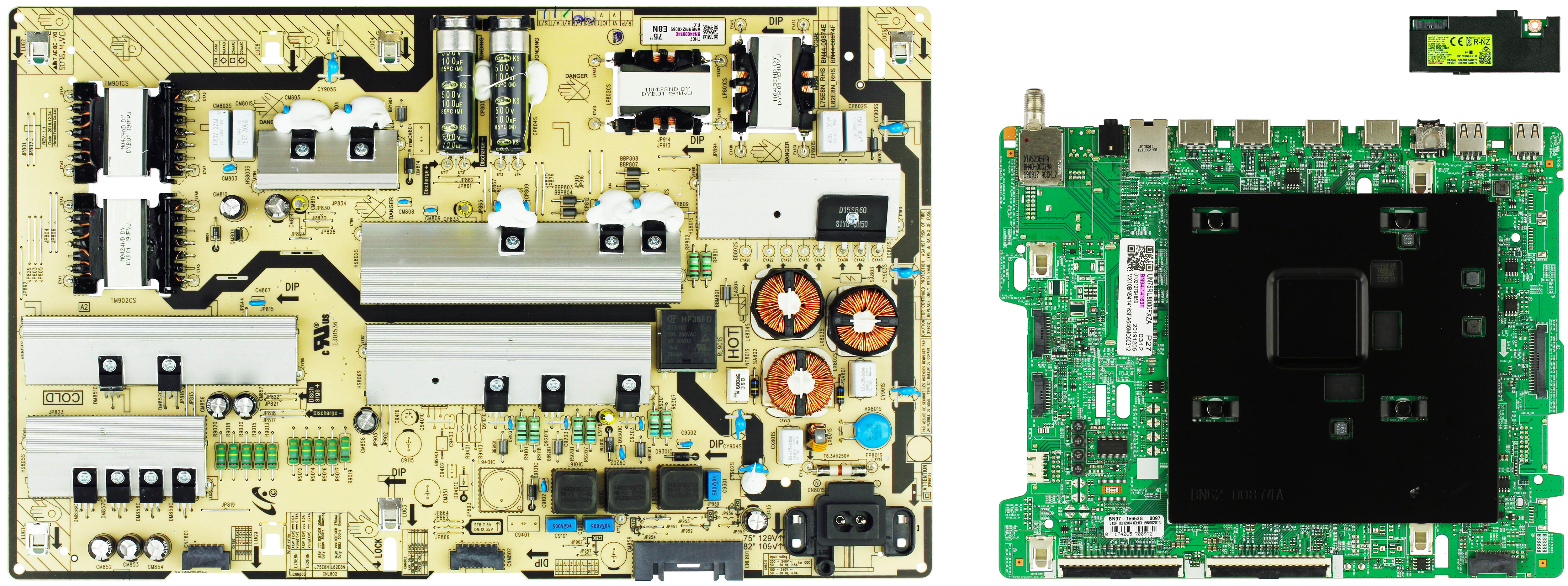 Samsung UN75RU8000FXZA UN75RU800DFXZA (Version CA02) LED TV Repair Parts Kit
