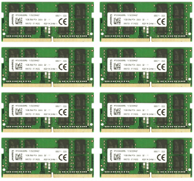Kingston HP26D4S9D8MJ-16 16GB DDR4 2666 RAM Memory Module - Set of 8