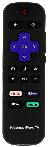 Hisense OEM-Fernbedienung RC-AFIR – Für Hisense Roku TVs (z.B. H4030F1, R6ER8F), Schwarz, Infrarot