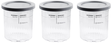 Ninja CREAMi Deluxe Ice Cream Maker Pints w/Lid 3-PACK XSKPNTLD2